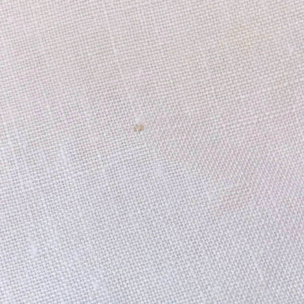 Small Vintage Ivory Linen Tablecloth 28x47